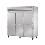 True STR3F-3S-HC - Freezer, three-section, -10°F, (3) solid doors, stainless steel front & sides